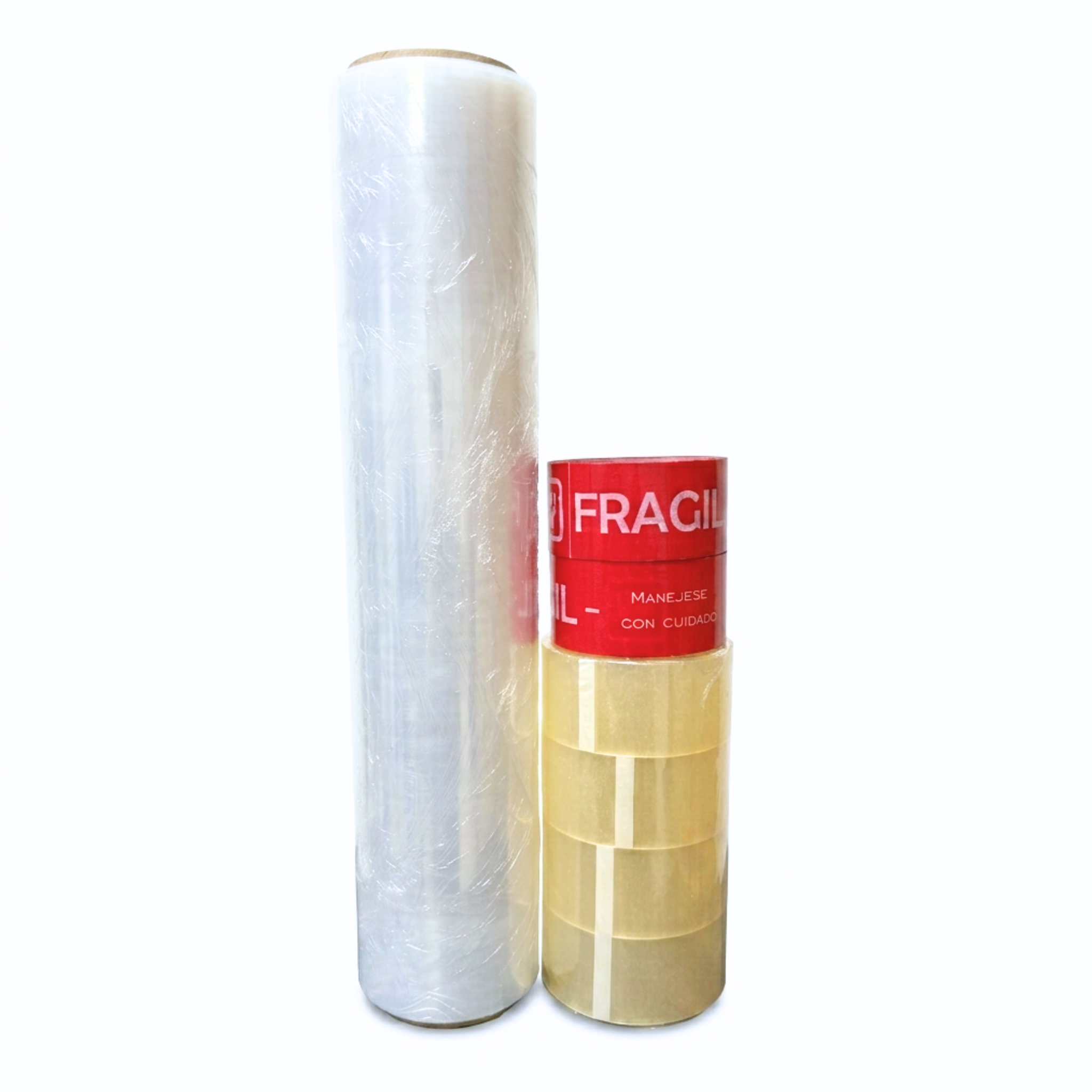 Kit Empaque - Stretch film, cinta frágil y cinta transparente